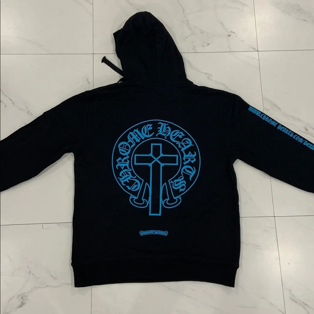 Chrome Hearts Blue and Black Deadly Doll Pullover Hoodie Men’s Size Large